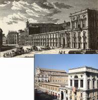 Palazzo Colonna in einem Stick von Giuseppe Vasi (um 1760) und heute