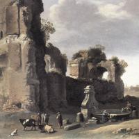 "Campo Vaccino" (Forum Romanum) 1620 Gemälde v. Cornelis van Poelenburch